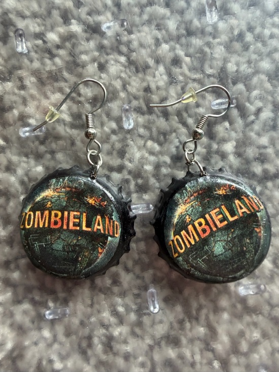 Jewelry - Zombieland beer cap earrings